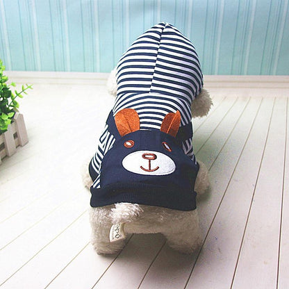 Striped Dog Hoodie Winter Outfit